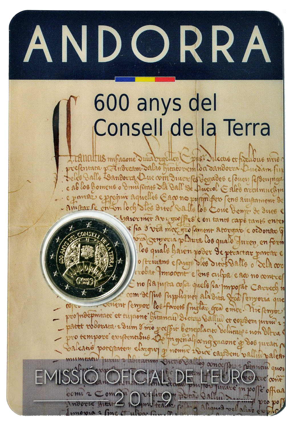 2 euros conmemorativa 600 Años del Consell de la Terra